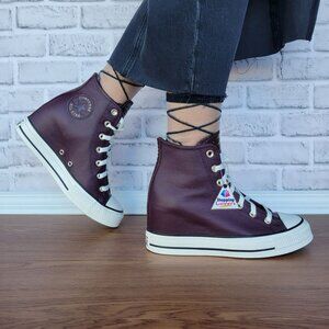 ❤️❤️❤️Converse Chuck Taylor All Star Wedge Sz 8.5 Women's Shoes Burgundy A12349C